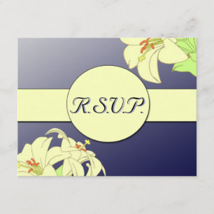 Art Nouveau Lillies Wedding R.S.V.P. RSVP Kaartje