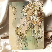 Art Nouveau Lily Wedding Menu Kaart Zachte Pastel