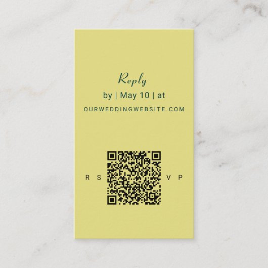 Art Nouveau Lily Wedding | QR Code Reply Informatiekaartje (Voorkant)