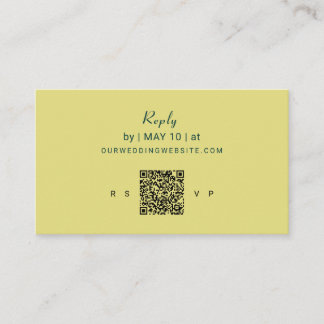 Art Nouveau Lily Wedding | QR Code Reply Informatiekaartje