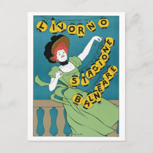  Art Nouveau, Livorno Senorita Dancing Briefkaart