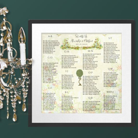 Art Nouveau Love Bird Wedding Poster