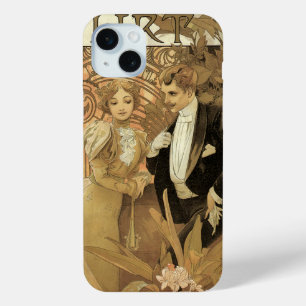  Art Nouveau Love Romance, vlucht van Mucha iPhone 15 Mini Hoesje