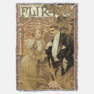 Art Nouveau Love Romance, vlucht van Mucha Deken