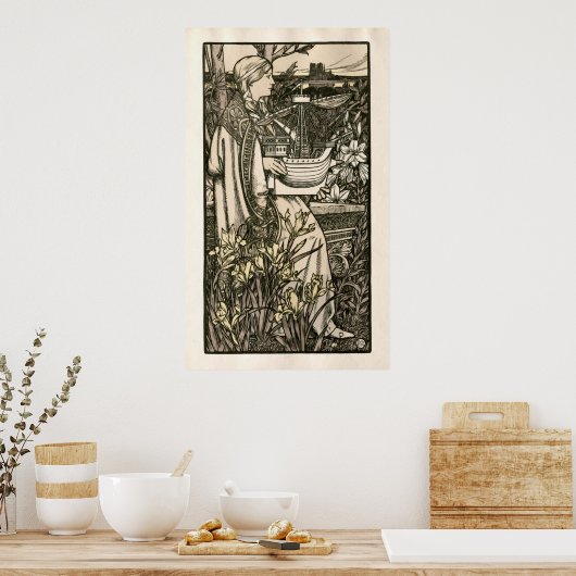 Art Nouveau Lutèce van Adolphe Giraldon Poster (Keuken)