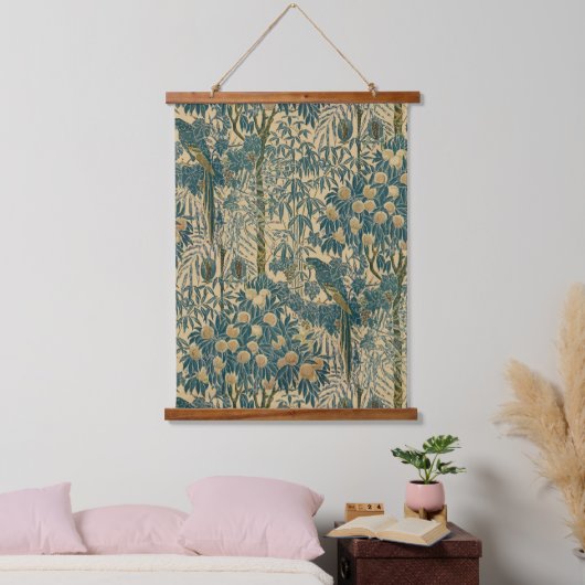 Art Nouveau Macaw Pattern van Walter Crane Hangend Wandkleed (Slaapkamer)