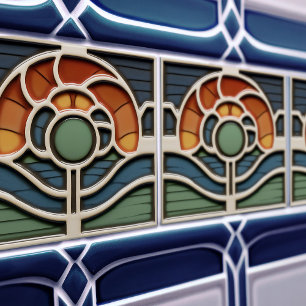 Art Nouveau Mackintosh Roos Keramische Tegel Tegeltje