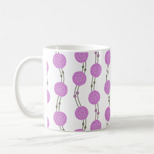 Art Nouveau Mackintosh Rozen Strepen Roze Koffiemok