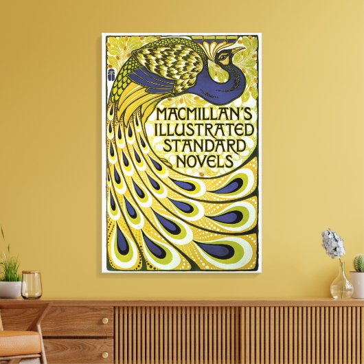  Art Nouveau, Macmillan's Peacock Feather Canvas Afdruk (Insitu (Woonkamer))