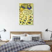  Art Nouveau, Macmillan's Peacock Feather Canvas Afdruk (Insitu (Slaapkamer))