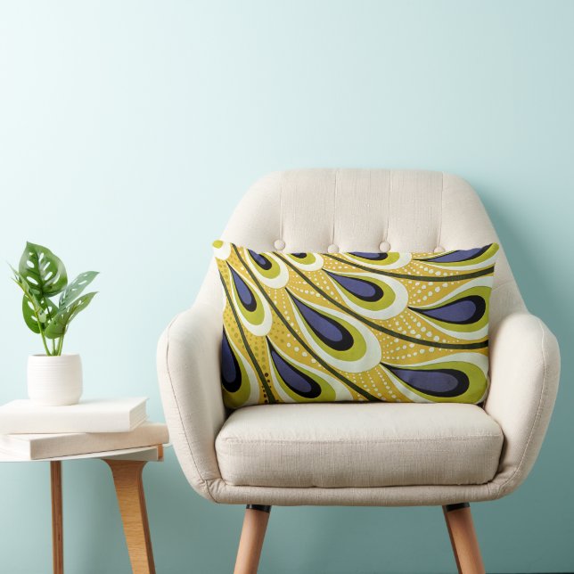  Art Nouveau, Macmillan's Peacock Feather Kussen (Stoel)