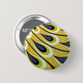 Art Nouveau, Macmillan's Peacock Feather Ronde Button 5,7 Cm (Voorkant /achterkant)