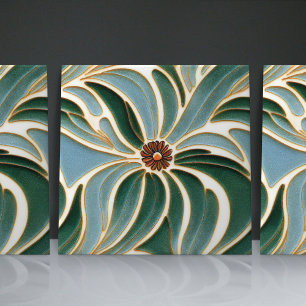 Art Nouveau Madeliefjes Naadloos witte blauwe bloe Tegeltje