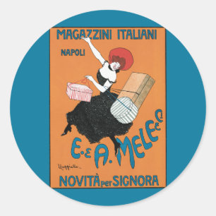  Art Nouveau Magazzini Italiani van Capiello Ronde Sticker