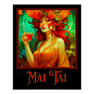 Art Nouveau Mai Tai Perfect Poster