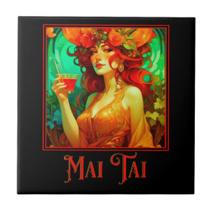 Art Nouveau Mai Tai Tegeltje