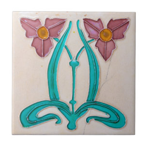 Art Nouveau Majolica Tegels Tegeltje