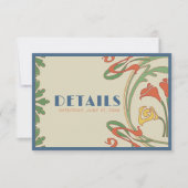 Art Nouveau Mariage Détails Carte de boîtier (Devant)