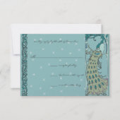 Art Nouveau Mariage Peacock Vintage RSVP (Devant)