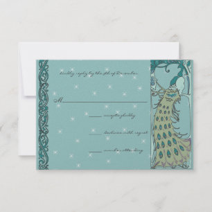 Art Nouveau Mariage Peacock Vintage RSVP