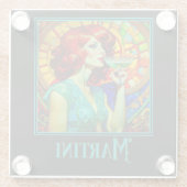 Art Nouveau Martini Glazen Onderzetter (Achterkant)