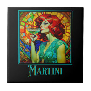 Art Nouveau Martini Tegeltje