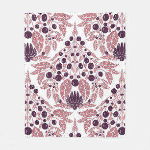 Art Nouveau Mauve & Paarse- bloemenschelp Fleece Deken