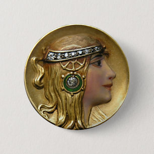 Art Nouveau Medallion Ronde Button 5,7 Cm