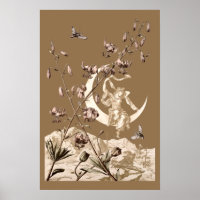 Art Nouveau Meisje op Halve Maan door A. Seder