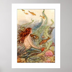 Art Nouveau Mermaid Poster/print 18x24 Poster
