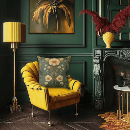 Art Nouveau met romantische pauwenveren en madelie Kussen