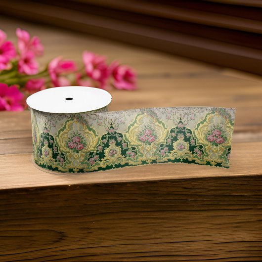 Art Nouveau Metallic Goud Roze Rozen Medallion Lint