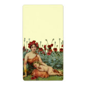 Art Nouveau Moeder en Kind met papies Etiket (Voorkant)