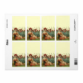 Art Nouveau Moeder en Kind met papies Etiket (Full Sheet)