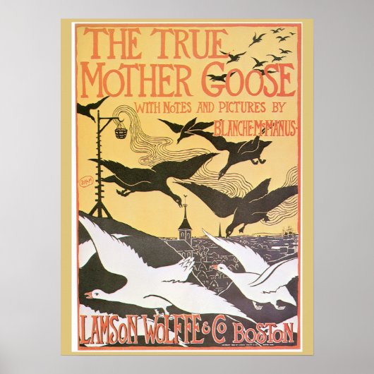  Art nouveau Moeder Goose-advertentie Poster (Voorkant)