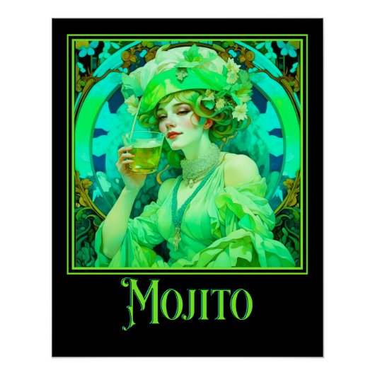 Art Nouveau Mojito Perfect Poster (Voorkant)