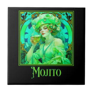 Art Nouveau Mojito Tegeltje