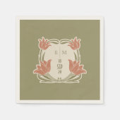 Art Nouveau Monogram Initialen Tafeldecor Servet (Voorkant)