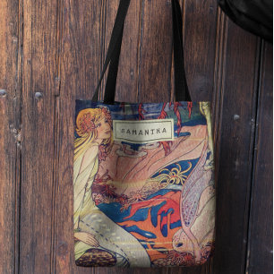  Art Nouveau Mooie Zeemeermin Gepersonaliseerd Draagtas