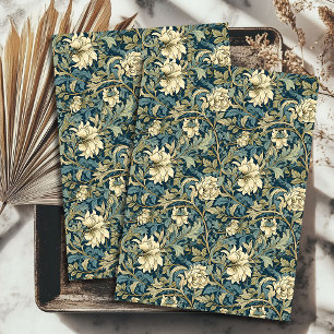 Art nouveau Morris ivoor beige bloemen salie paste Tissuepapier