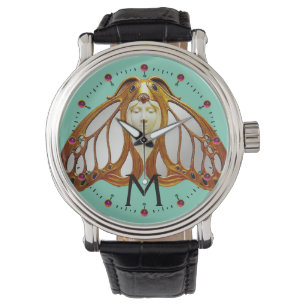 ART NOUVEAU MOT VROUW MONOGRAM HORLOGE
