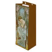 Art Nouveau Mucha Dame Slaap Nachts Rest Wijn Cadeautas (Achterkant Gekanteld)