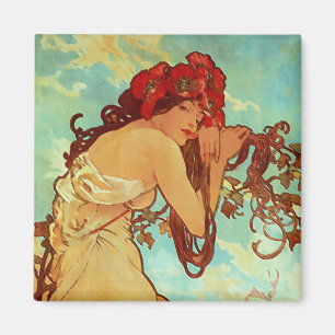Art Nouveau - Mucha - Summer Magneet