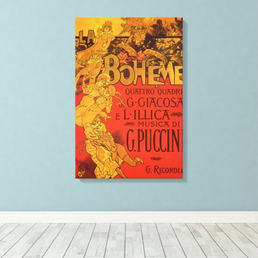 Art Nouveau Music, La Boheme Opera, 1896 Canvas Afdruk (Insitu (Houten vloer))