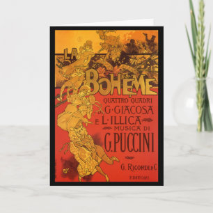  Art Nouveau Music, La Boheme Opera, 1896 Kaart