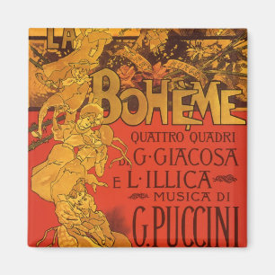  Art Nouveau Music, La Boheme Opera, 1896 Magneet