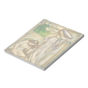 Art Nouveau Muziek Meisjes Vintage Illustratie Notitieblok