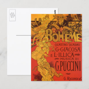 Art Nouveau muziek uit het verleden, La Boheme Ope Briefkaart