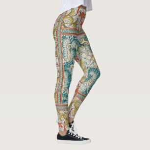 Art Nouveau Narcis Patroon Verneuil Antiek Leggings