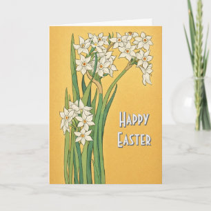 Art Nouveau Narcissus Bloemen – Pasen Kaart